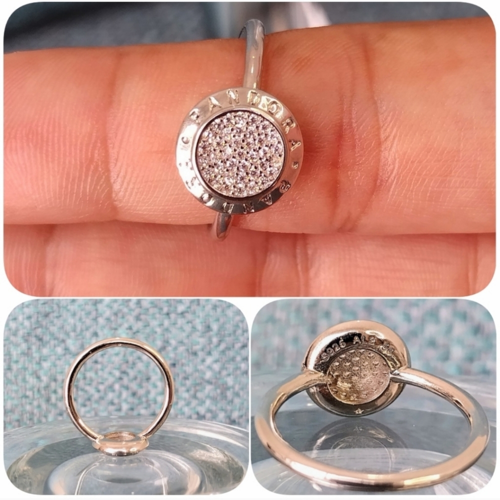 Silver Plated Ring With Pandora Logo